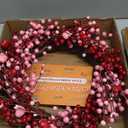 22in Valentines Day Wreath for Front Door, Valentines Day Door Wreath with Pink and Red Berries for Wall Indoor Decoration, Artificial Berry Wreath for Valentine's Day Anniversary Wedding Home Decor