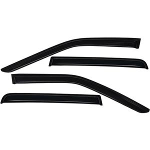 Lightronic Extra Durable Outside-Mount Auto Vent Window Visor, Fits 2011-2019 Ford Explorer, UV Protection Rain Guard, Original Wind Deflector, No-Drill Easy Install, Dark Smoke, 4-Pcs