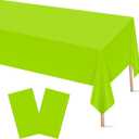 Mulbozy 2 Pcs Lime Green Plastic Tablecloth for Rectangle Table, 54  108 inches Disposable Lime Green Party Table Covers for Birthday, Anniversary, Wedding, Fine Dining, Graduation Party Decoration