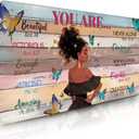 Gaming Mouse Pads Large, Black Girl Computer Keyboard Desk Mousepad with Non-Slip Base Stitched Edge, Christian Inspiration Gift for Women, Desk Mat for Topdesk for Keyboard and Mouse 11.8x 31.4 XL