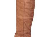 Suede Knee-High Boots Fall Boot For Women Chunky Block High Heel Slouch Fashion Boot Round Toe Side Zipper 8 1/2