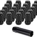 NPAUTO Black Lug Nut 12 x 1.25 Spline Tuner 19mm Hex 1.36" Replacement for Nissan Altima Maxima Armada Titan Xterra Frontier Pathfinder 350Z 370Z, Subaru Outback Legacy Forester Impreza, 20pcs + 1