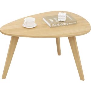 Triangle Coffee Table,31.5" Natural Leaf-Shaped Center Table,Boho Minimalist Display Coffee Table for Living Room Small Space,Easy Assembly,Natural LCT50Y