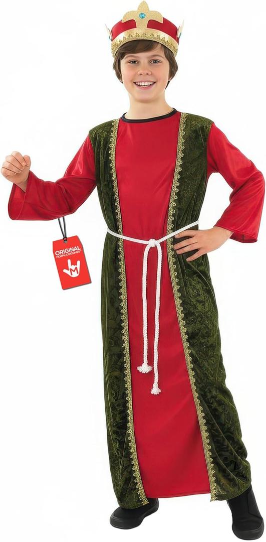 fun shack Red Wise Man Costume for Kids, Wiseman Costume Boys, Nativity Costumes for Kids, Boys Christmas Costumes (Medium)