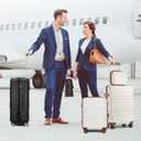 Kono Carry On Luggage Set Airline Approved Lightweight PC+ABS Carry On Suitcase with TSA Lock Spinner Wheels Durable Luggage Hardside White, 2-Piece Set