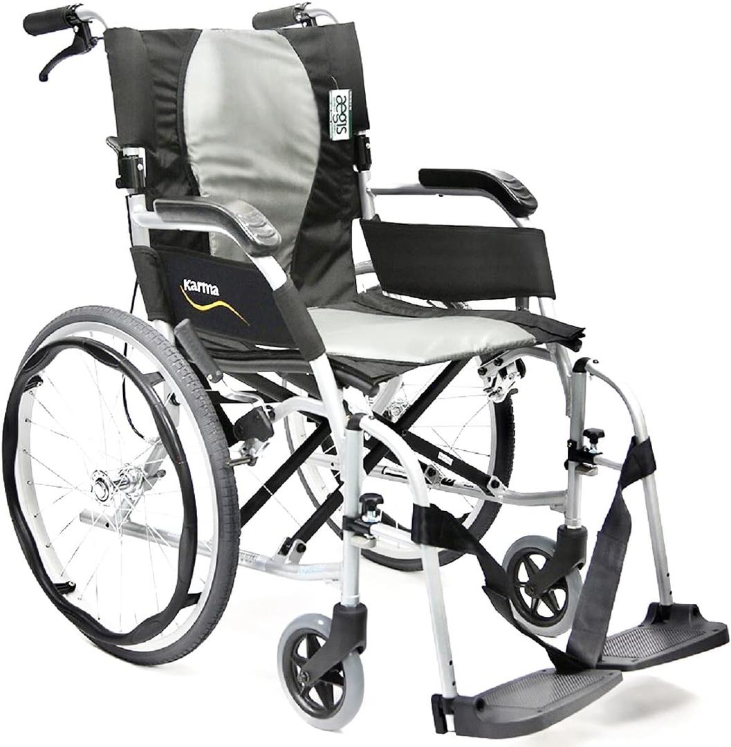 Karman K-2512 19.8 lbs Ultra Light Ergonomic Wheelchair with Removable Footrest, Fixed Axle