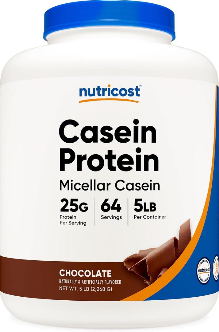 Nutricost Casein Protein Powder 5lb (Chocolate) | Micellar Casein, Gluten Free, GMO-Free