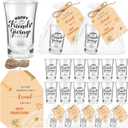 Roshtia 20 Sets Friendsgiving Party Favors Thanksgiving Acrylic Shot Glasses Bulk Fall Clear Shot Glass Cups with Thank You Cards Bags Happy Friendsgiving Gift for Friends Guests Party Supplies