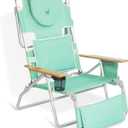 Ostrich Deluxe Reclining Lounge Chair, 3 in 1 Folding Outdoor Beach Lounger, Teal