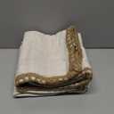 Phantoscope Pack of 2 Farmhouse Decorative Solid Throw Decorative Pillow Cover Burlap Linen Trimmed Tailored Edges Off White 24 x 24 inches, 60 x 60 cm