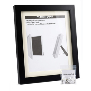 MammyGol 2Pack Kids Art Frames in Black, Picture Frame Displays 8.5x11 without Mat, Front Opening Kids Artwork Frames Changeable, Storage Frame for Wall Tabletop, Holds 50150 Pcs