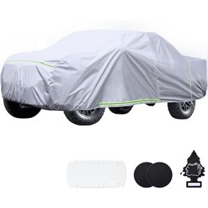BYDOLL Car Cover Truck Pickup Ford F-450 Super Duty XL,Waterproof All Weather 6 Layers Snowproof Windproof Hail Protector UV Protection 210D Oxford Universal Fit Outdoor Car Cover Zipper Cotton Inside
