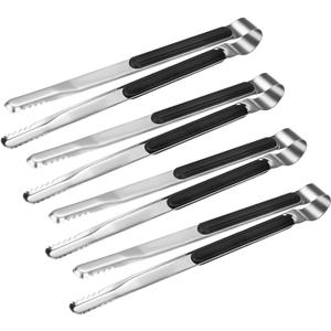 4 Pack Premium Stainless Steel Kitchen Tongs, Serving Tongs for Cooking, XEVOM Metal Food Tongs with Non-Slip Grip, Heat Resistant Grill Tongs 10 inch