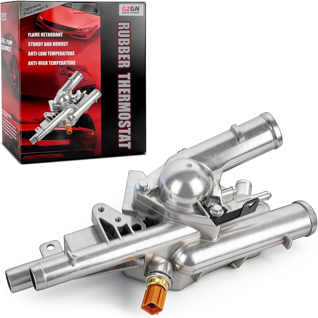 Thermostat Housing Assembly Compatible with Hyundai Sonata 2011-2014, Santa Fe 2010-2012, Tucson 2010-2015, Santa Fe Sport & Kia Optima 2011-2015, Sorento, Sportage, Aluminum Replaces# 256002G500