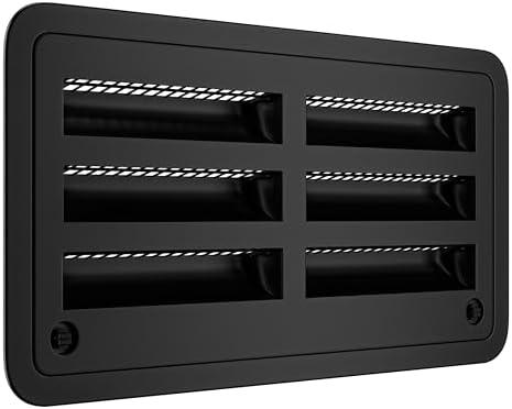 Leisure Coachworks RV 20" Refrigerator Upper/Lower Side Wall Vent with Mesh Insect Screens for Campers Trailers (Black)