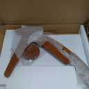 C Shaped End Table, Small Round Side Table for Couch, Slide Under Sofa Tray Desk for Living Room Bedroom, Solid Wood TV Tray Table for Narrow Space (15 Chestnut)