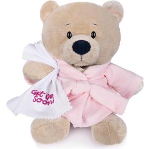 My OLi 9" Teddy Bears Cloth Bear Stuffed Animal Plush Toys Bear Dressed in Bathrobe with Soothing Towel Get Well Soon Sleeping Soft Toy Bedtime Gifts for Baby Kids Girls BoysPink