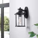 MICSIU 100W Max Motion Sensor Outdoor Wall Light, 3-Mode Dusk to Dawn Exterior Fixture, 1-Pack 11.5" Matte Black Anti-Rust Hardwired Security Sconce with Seedy Glass for Garage Porch Deck