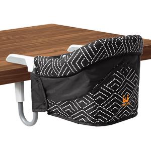 MTWML Portable High Chair for Table,Hook On High Chair That Attaches to Table,Space Saver Clip On Counter High Chair for Baby,Easy Clean Baby Feeding Seat with Carry Bag for Travel(Stripe-Black) (Stripe-Black)