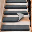 Bullnose Carpet Stair Treads for Wooden Steps Indoor, 15 Pcs 11"x30"