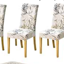 CRFATOP 4 PCS Dining Room Chair Covers Slipcovers with Bench Chair Cover Stretch Dining Chair Covers Washable Parsons Chair Slipcover Upholstered Bench Slipcover for Hotel Ceremony Banquet,A30