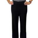 Women's Knit Wide Leg Pants, Cable Pattern, Elastic Waist, Black. Free Size. One Size