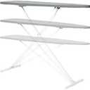 Full Size Ironing Board with Cover & Pad  Made in USA by Seymour Home Products Adjustable Steel T-Legs, 35" High Perforated Top for Steam Durable Iron Board for Home, Laundry Room (Grey)