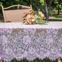 TINWIN Purple Lace Tablecloth 60x120 Inch Rectangle Vintage Runner Eyelash Fabric for Kitchen Dining Picnic Table Wedding Decor for Home Decoration Tea Party