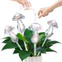 Plant Watering Globes 4 Pack, Self Watering Planter Insert, Mushroom Self Watering Globes for Indoor & Outdoor Plants, Top-Fill Watering, Watering Bulbs Made from Hand-Blown Durable Glass