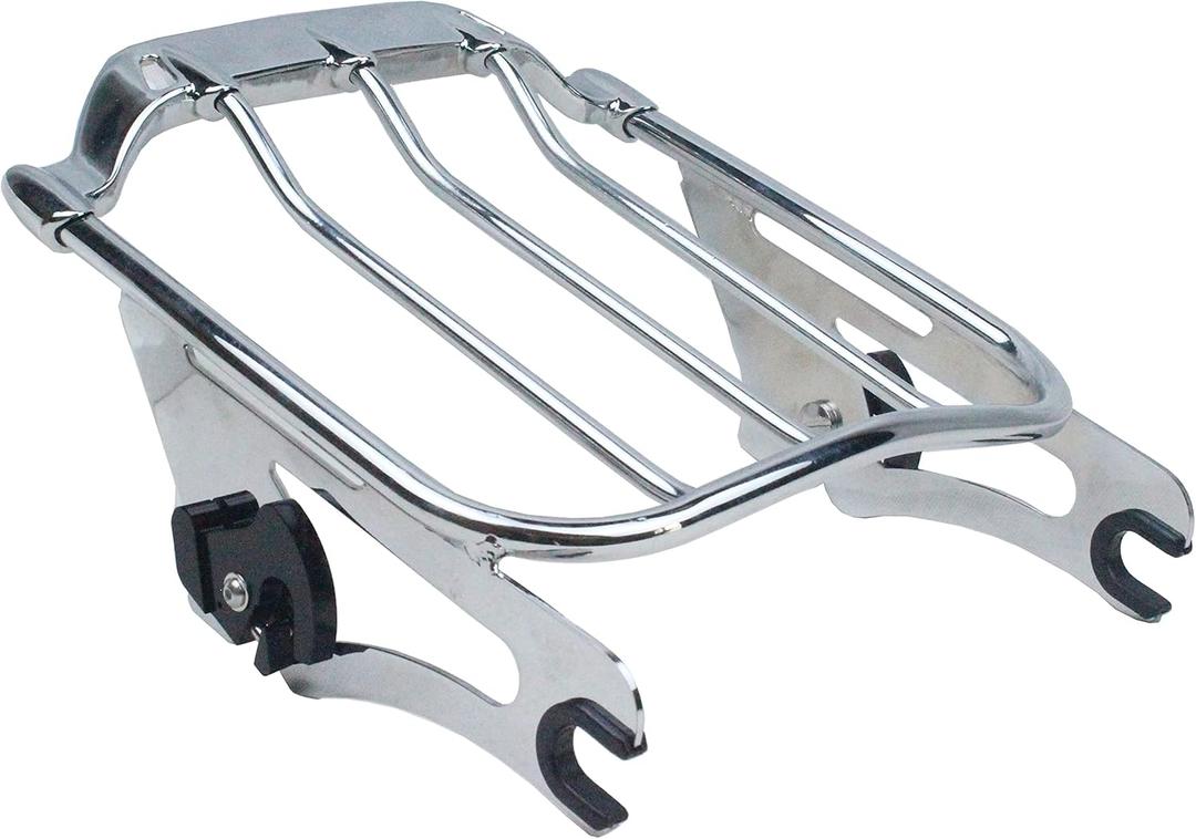 YHMOTO Two Up Air Wing Luggage Rack Mounting Rack Compatible for Harley Touring 2009-2025 Street Glide Electra Glide Road Glide Road King (Chrome)