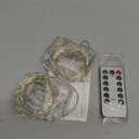 BXROIU 2 x Fairy Lights Battery Operated,Silver Wire Chains 8 Mode 16Ft/5Meter 50 LEDs Timer String Lights with Remote Control for Bedroom Christmas Party Wedding Decoration(Warm White)