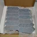 SUNWINGS Backsplash Tile for Kitchen Peel and Stick, Stone Composite Self Adhesive Tiles Faux Marble Pattern Long Hexagon Mosaic Wall Tile for Kitchen, 12 Inch x 11.22 Inch 10 Sheets Green (Bronze)