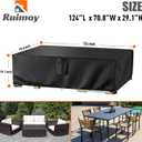 Ruimoy Patio Furniture Covers, Outdoor Furniture Cover Waterproof, General Purpose, Outside Table and Chair Covers, Heavy Duty 600D (124 Inch L x 70.8 Inch W x 29.1 Inch H) Black