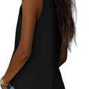 Ficerd 1 Pack Black Women's Tank Top 2025 Deep V Neck Summer Sleeveless Shirts Cotton Loose Fit Tops Casual Basic Workout Tunic S