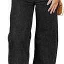 Eytino Women Plus Size Wide Leg Jeans High Waisted Stretchy Straight Leg Jeans Loose Trendy Denim Pants(1X-5X) (Black)