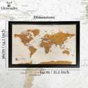 Gleneagles World Travel Map & Pin Board | Framed Pinboard | Cork Wooden Design | 70 Push Pins Included | 14.2'' x 21.2'' Personalised Home Wanderlust Decor for Travelers (Black)
