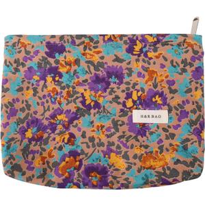 Travel Makeup Bag Zipper Pouch Fashionable Print Design, Spacious Cosmetic Bag Can Also Purse Organizer Pouches（Purple print）