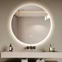 LAIYA 24 Inch Round LED Bathroom Mirror Frameless Backlit Anti-Fog Dimmable