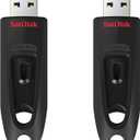 SanDisk 64GB 2-Pack Ultra USB 3.0 Flash Drive (2x64GB) - SDCZ48-064G-GAM462, Black