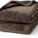 Hansleep Fleece Brown Full Blanket, Super Soft Flannel Fuzzy Plush Cozy Blanket for All Seasons, Brown, Full 84x90 Inches