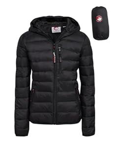 CANADA WEATHER GEAR Women's Puffer Jacket - Packable Bubble Coat, Water Resistant Outerwear Jackets for Women (XXS-M), Size Medium, Black Matte