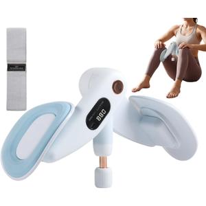 Inner Thigh & Pelvic Floor Trainer for Women, Adjustable Hip Toner with LED Counter, Compact Kegel Exercise Device for Home, Office & Postpartum (Blue)