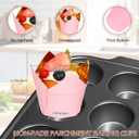 Gold Tulip Cupcake Liners 100 Pcs Baking Paper Cups Holders Greaseproof Muffin Cases Wrappers for Wedding Birthday Party Baby Shower(Pink Gold)