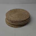 Round Woven Placemats 12 inch Set of 10 - Boho Rattan Placemats Natural Water Hyacinth Placemat, Farmhouse Weave Place Mats, Rustic Braided Wicker Table Mats for Dining Table,Home,Wedding