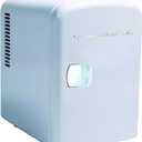 Frigidaire Mini Portable Compact Personal Fridge Cooler, 4 Liter Capacity Chills Six 12 oz Cans, 100% Freon-Free & Eco Friendly, Includes Plugs for Home Outlet & 12V Car Charger - White (standard)