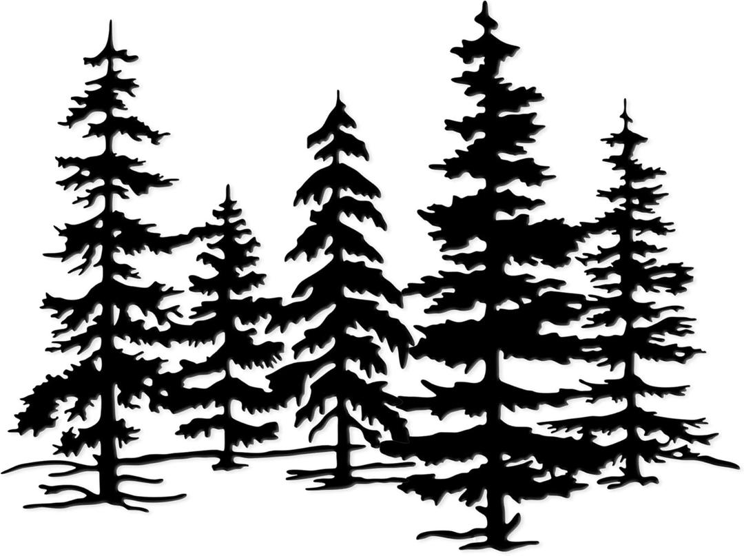 Metal Pine Tree Wall Art Metal Tree Decor for Kitchen & Cabin, Exquisite Forest Design Home Dcor, Durable and Rust-Proof23.3 * 16.1inch