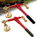 Ratchet Chain Binders 3/8'' - 1/2'' | 2-Pack Load Binders w/Clevis Hooks | 9,200 Lbs Working Load | Compatible with G43, G70 & G80 Chains | Secure Tie Down Binder for Hauling and Towing