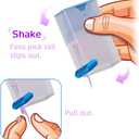 3 x Shaker Dental Floss Picks Travel Case, Dispenser with 5 Cartridges (20 High-Performance Floss Picks Pre-Filled Each), Sleek & Perfect for Handbags, Blue