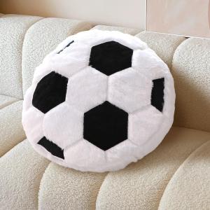 Plush Soccer Pillow, Round Ball Throw Pillow, Football Shaped Decorative Throw Pillow for Kids Room, Sofa, Bed-Soft & Fluffy Valentines Day Gifts 15.7 Inch (40 cm)