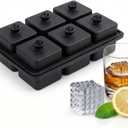 Large Ice Cube Tray with Lid 2inch,Reusable Ice Cube Trays for Freezer,Food-Grade Silicone Ice Trays for Freezer Cube Molds for Cocktail,Whiskey,Meal Prep,Stackable Flexible Icetray (Rhomboid Square)